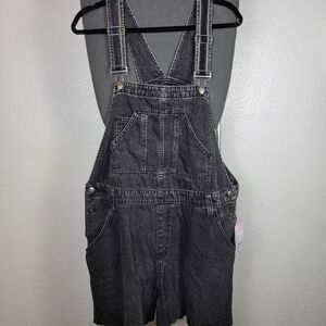 Wild Fable Black Distressed Denim Overall Jumper Dress Acid Wash Grunge Size XXL